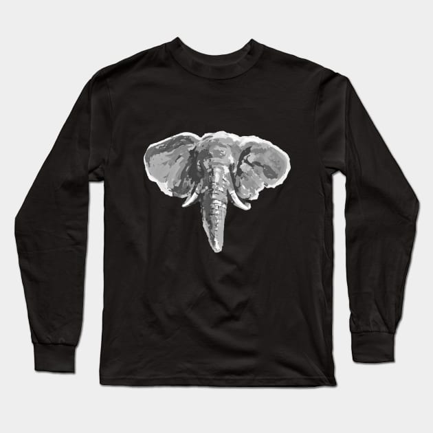 Elephant lovers Black and White Long Sleeve T-Shirt by mailsoncello